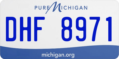 MI license plate DHF8971