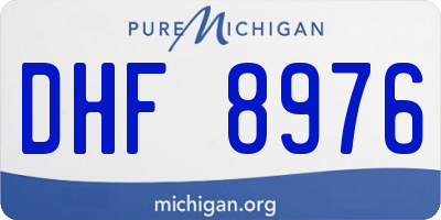 MI license plate DHF8976