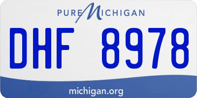 MI license plate DHF8978