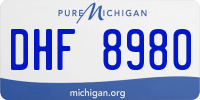 MI license plate DHF8980