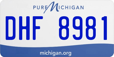 MI license plate DHF8981