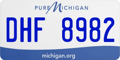 MI license plate DHF8982