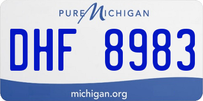 MI license plate DHF8983