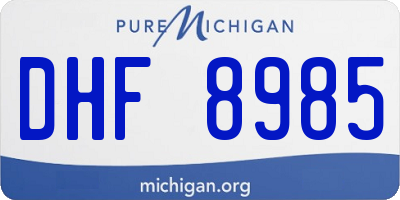 MI license plate DHF8985