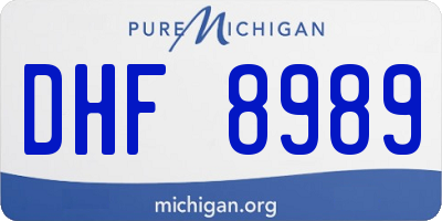 MI license plate DHF8989