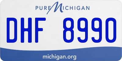 MI license plate DHF8990