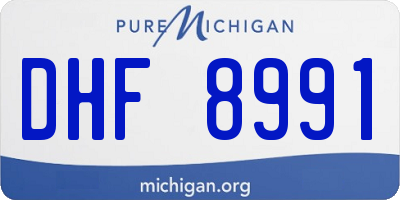 MI license plate DHF8991