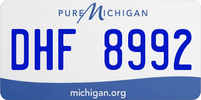 MI license plate DHF8992