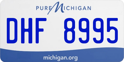 MI license plate DHF8995