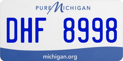 MI license plate DHF8998