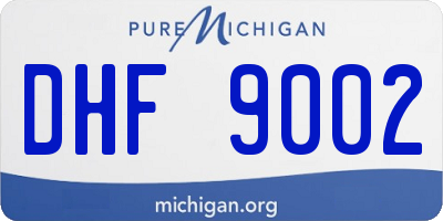MI license plate DHF9002