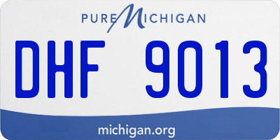 MI license plate DHF9013