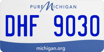 MI license plate DHF9030