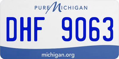 MI license plate DHF9063