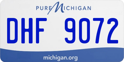 MI license plate DHF9072