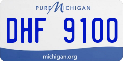 MI license plate DHF9100