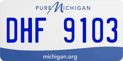 MI license plate DHF9103