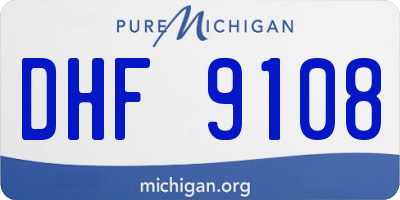 MI license plate DHF9108