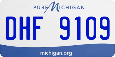 MI license plate DHF9109