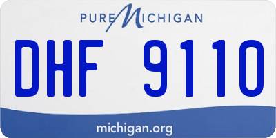 MI license plate DHF9110