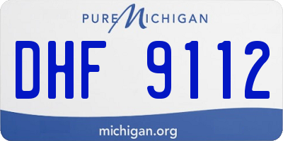 MI license plate DHF9112