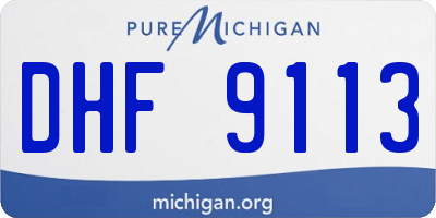 MI license plate DHF9113