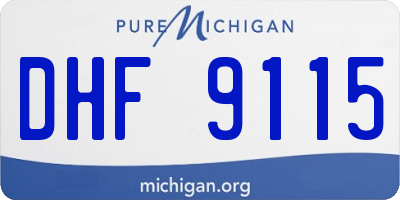 MI license plate DHF9115
