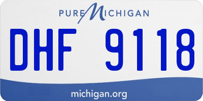 MI license plate DHF9118