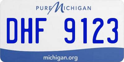 MI license plate DHF9123