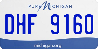 MI license plate DHF9160