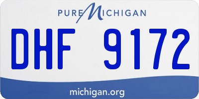 MI license plate DHF9172