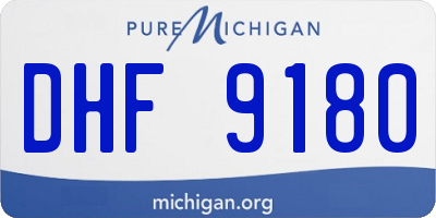 MI license plate DHF9180