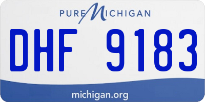 MI license plate DHF9183