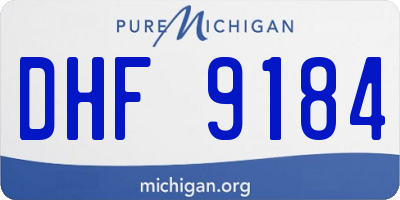 MI license plate DHF9184