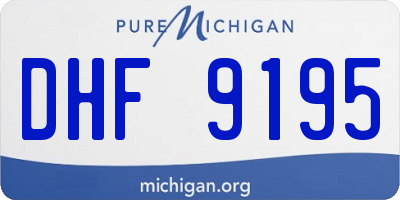 MI license plate DHF9195