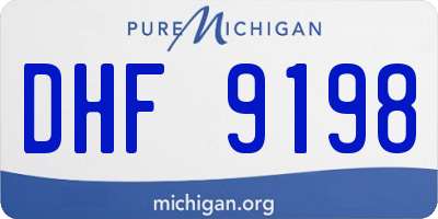 MI license plate DHF9198