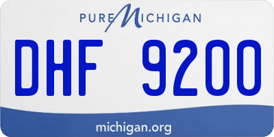 MI license plate DHF9200