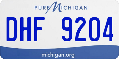 MI license plate DHF9204
