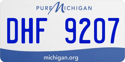 MI license plate DHF9207