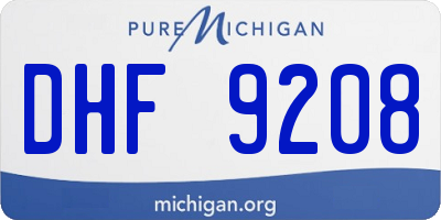 MI license plate DHF9208