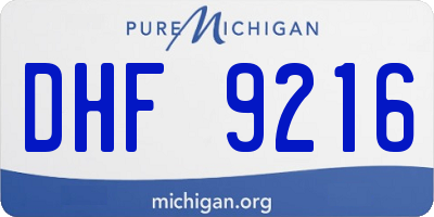 MI license plate DHF9216