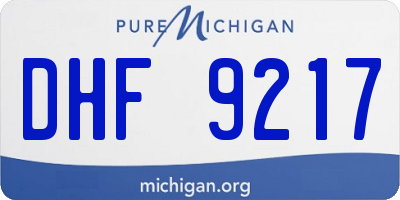 MI license plate DHF9217
