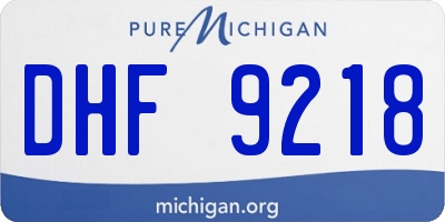 MI license plate DHF9218