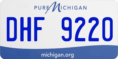 MI license plate DHF9220