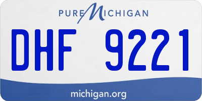 MI license plate DHF9221