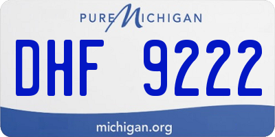 MI license plate DHF9222