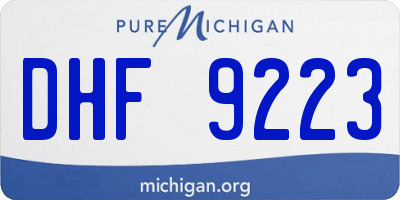 MI license plate DHF9223