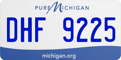 MI license plate DHF9225