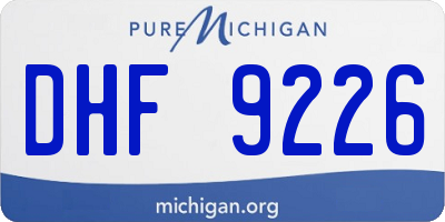 MI license plate DHF9226