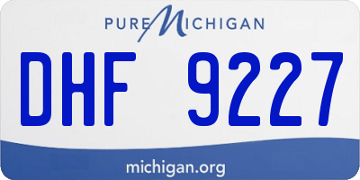MI license plate DHF9227